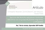 Ejercicio del derecho educativo e inclusión Educativa con un grupo de jóvenes migrantes y refugiados.