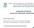 Convocatoria Plaza de Profesor Investigador