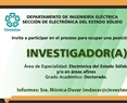 Convocatoria para ocupar una plaza de investigador en la SEES