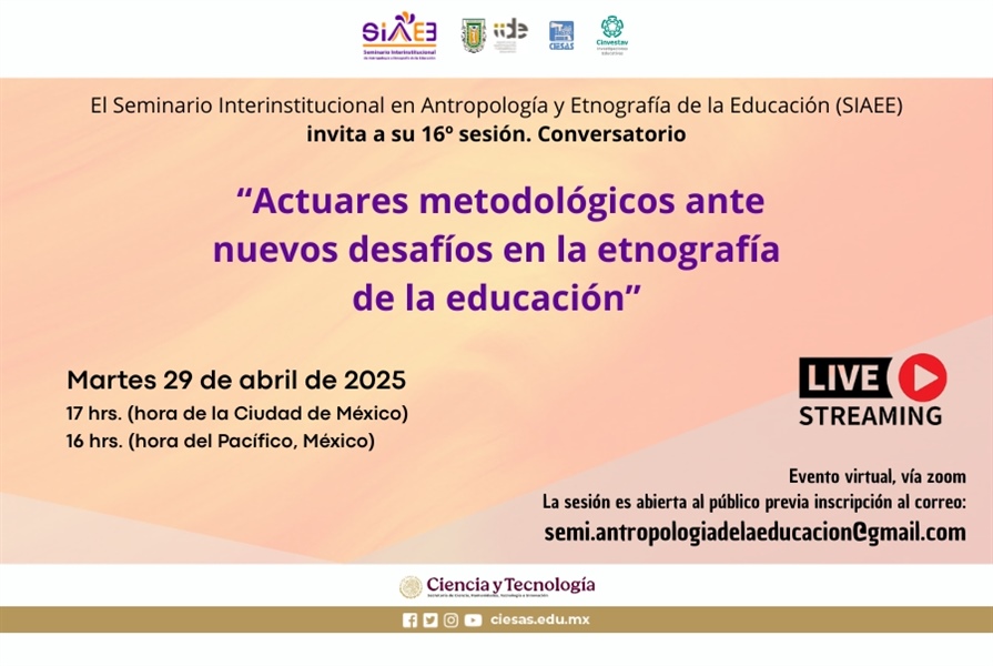 SIAEE. Sesión 16. Actuares metodológicos ante nuevos desafíos en la etnografía de la educación