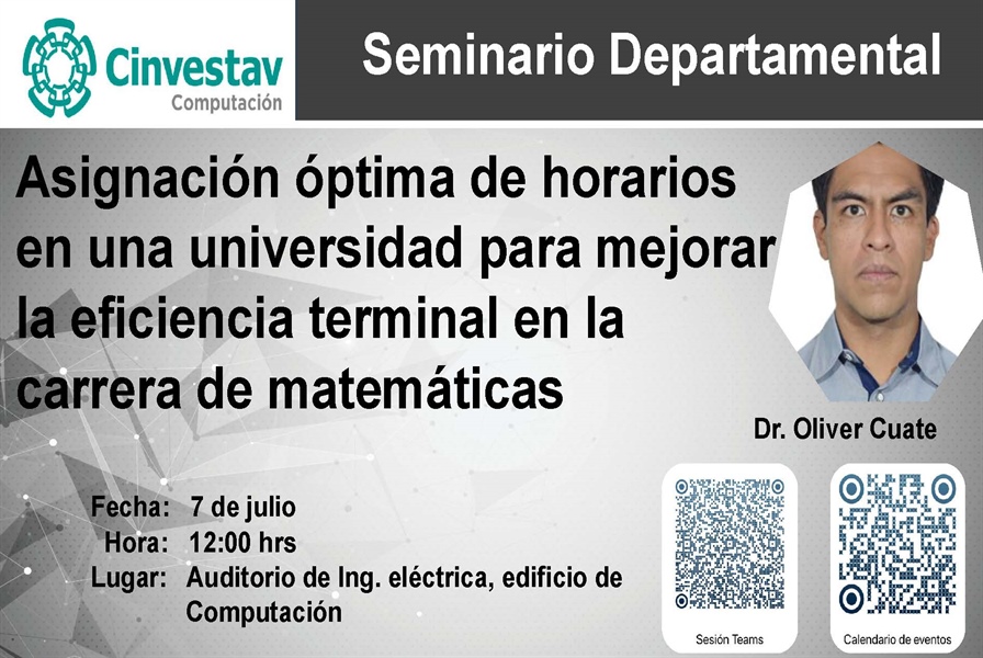 Asignación óptima de horarios en una universidad para mejorar la eficiencia terminal en la carrera de matemáticas