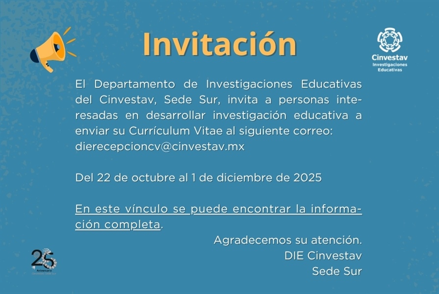 Invitación para interesados en la investigación educativa