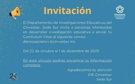 Invitación para interesados en la investigación educativa