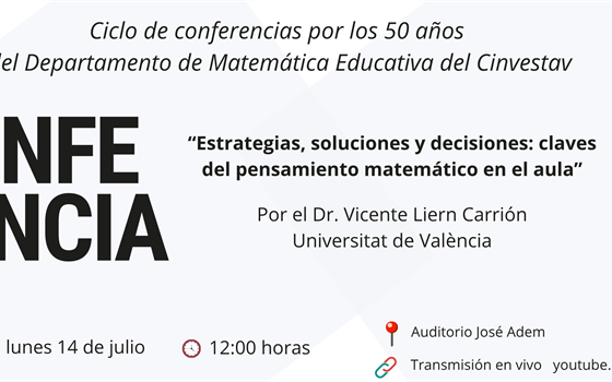 Ciclo de conferencias por los 50 años del Departamento de Matemática Educativa