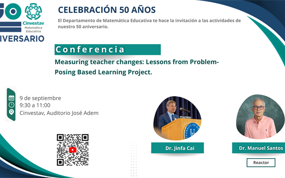 Conferencia: Measuring teacher changes: Lessons from Problem-Posing Based Learning Project.